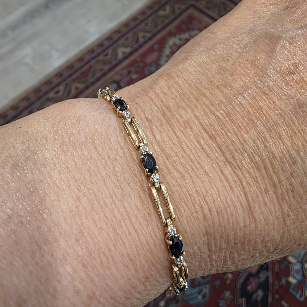 Sapphire And Diamond Tennis Bracelet